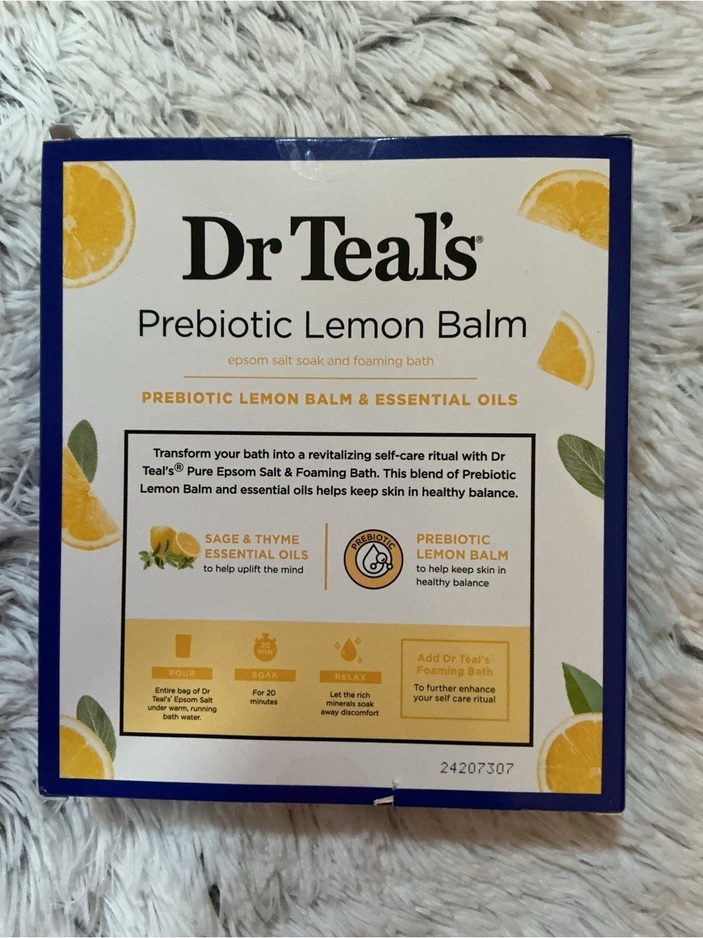 Dr Teal’s Pure Epsom Salt Prebiotic Lemon Balm Bathtime Bundle Gift Set NIB - Picture 8 of 9